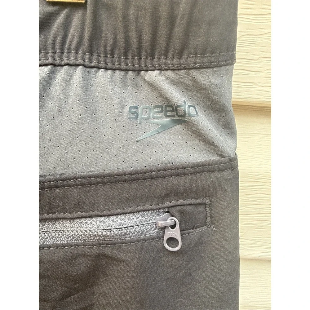 NEW Men's Speedo Techvolley Stretch Lined UPF50+ Swim Trunks Black XL‎